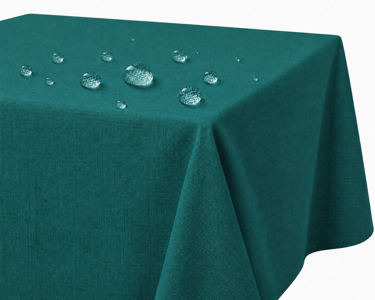 TISCHDECKE Leinenoptik 90/90 cm eckig petrol - Petrol, Kunststoff (90/90cm) - TiborTex
