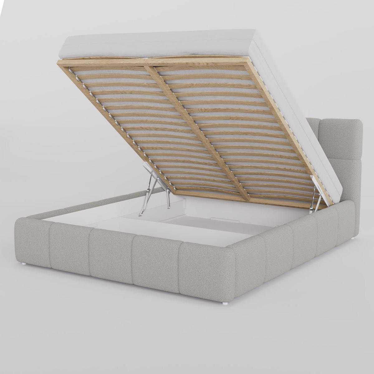 POLSTERBETT 180/200 cm, in Dunkelgrün, Velours-Stoff, gepolstertes Kopfteil, Lattenrost, Bettkasten - Dunkelgrün, Textil - Barchello