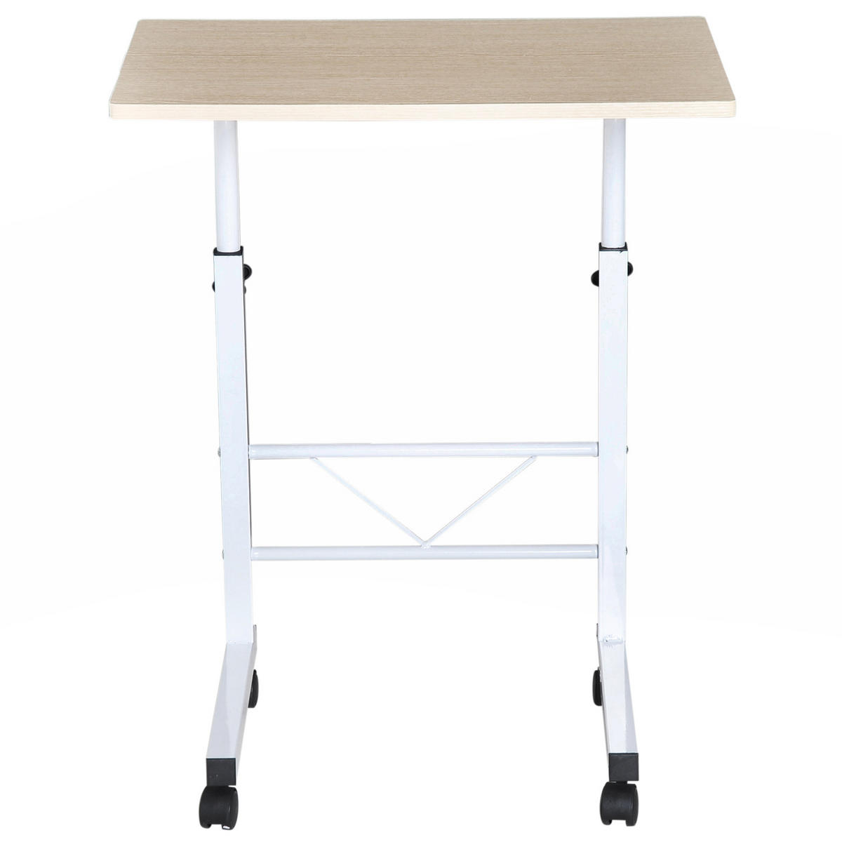 ODKLÁDACÍ stolek 60/40/68-78 cm javorový z oceli s nastavitelnou výškou a kolečky - barva javoru, kov (60/40/78cm) - OKWISH