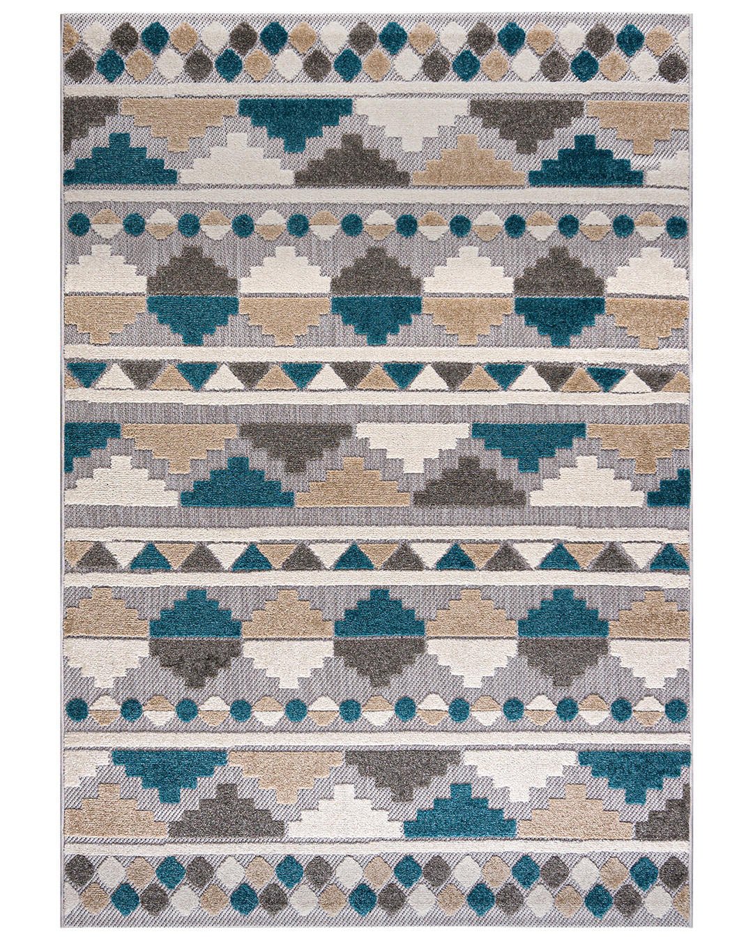 KOBEREC grafitový krémový modrý - 250 x 350 cm - modrá/sivá, textil (250/350cm) - Mazovia