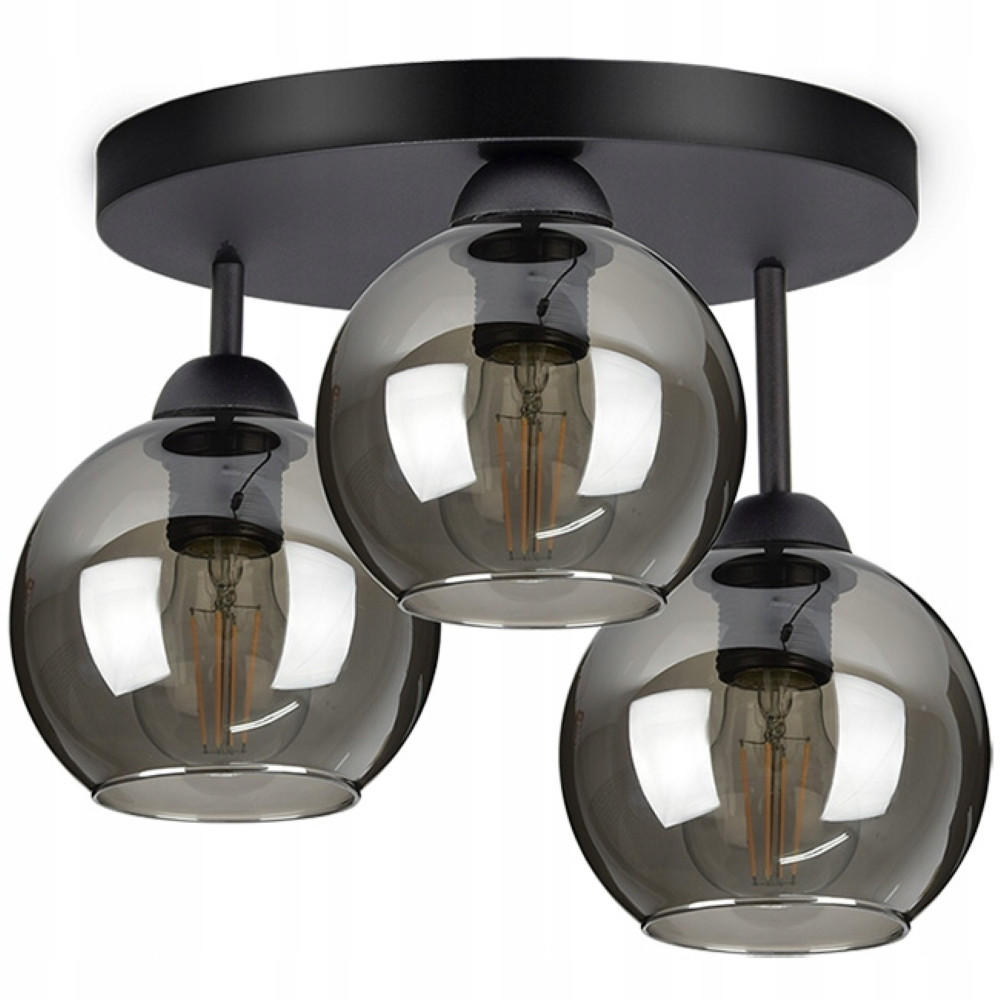 DECKENLEUCHTE HADEN - Schwarz, Glas/Metall (30/30/28cm) - kiki design