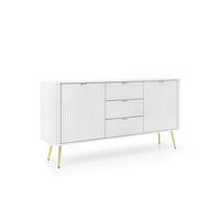 KOMMODE MODERNO 168/87/39 in Weiß/Gold - Goldfarben/Weiß, Holzwerkstoff (168/87/39cm) - Deine Möbel 24