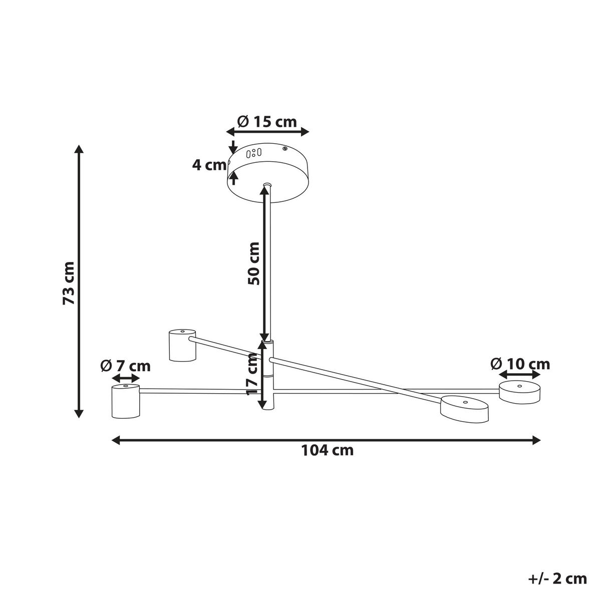 HÄNGELAMPE Bandon 30/104/73 cm - Schwarz, Metall (30/104/73cm) - Beliani