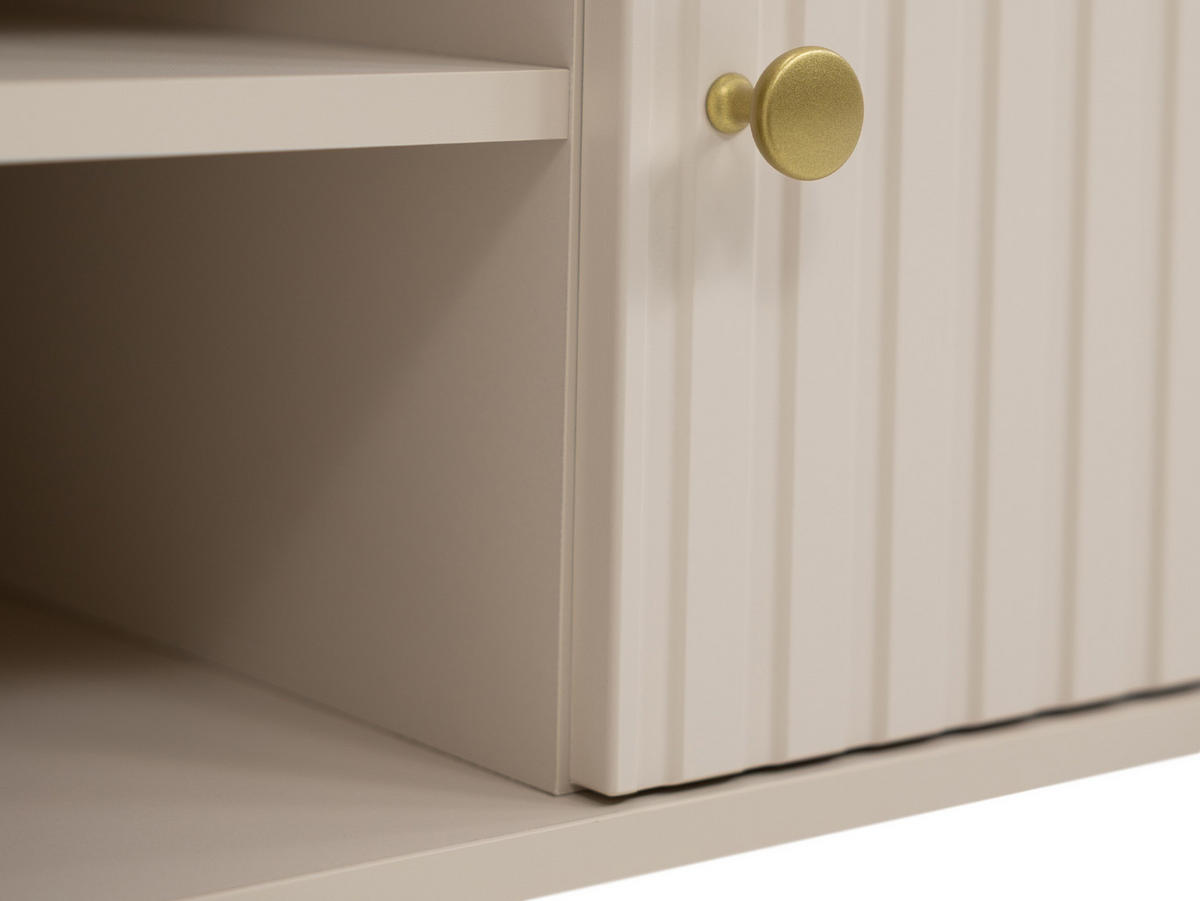 SIDEBOARD Sepiroz 180 2D3SZ - Sandfarben/Goldfarben, Holzwerkstoff/Metall (178/79/43cm) - MIRJAN24