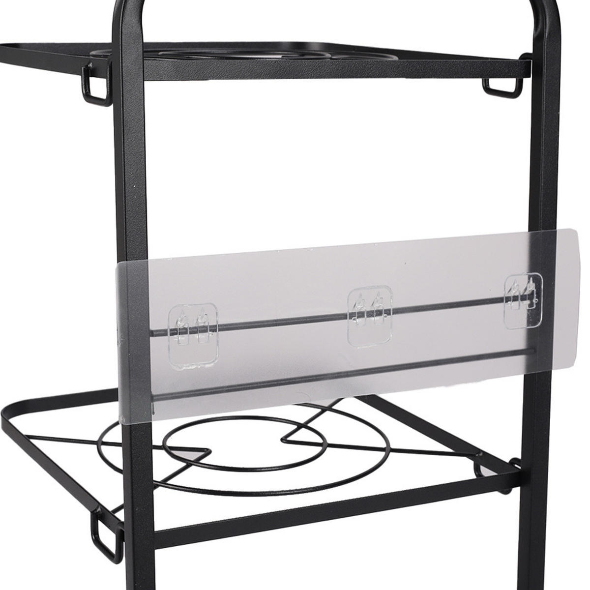 TOPFREGAL 4-stufig aus Eisen in Schwarz Stabile Sturktur Gute Luftzirkulation Shutzschichtung 26,5 x 26 x 52,5 cm - Schwarz, Metall (26.5/52.5/26cm) - Livingandhome