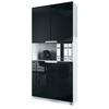 BÜROSCHRANK Logan Fronten in Schwarz Hochglanz - Schwarz Hochglanz, Holzwerkstoff (82/184/37cm) - Vladon