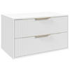 WASCHBECKENUNTERSCHRANK Rimini 2 Schubladen Weiß Matt - 80 x 46 x 46 cm - Weiß, Holz (80/46/46cm) - Badplaats