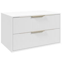 WASCHBECKENUNTERSCHRANK Rimini 2 Schubladen Weiß Matt - 80 x 46 x 46 cm - Weiß, Holz (80/46/46cm) - Badplaats