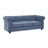 3-SITZER-SOFA - Stoff - Blau - CHESTERFIELD - Blau, Textil (205/72/88cm) - Vente-Unique