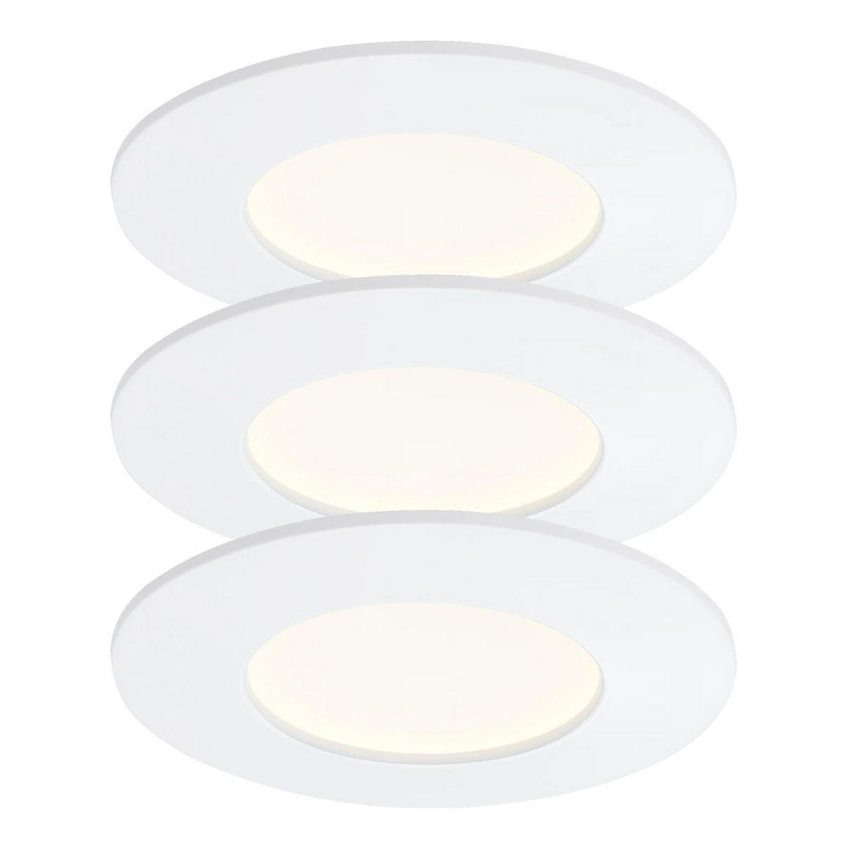 LED EINBAULEUCHTE Kunststoff Weiß 3er Set - Weiß, Kunststoff (8.5/8.5/3cm) - Briloner