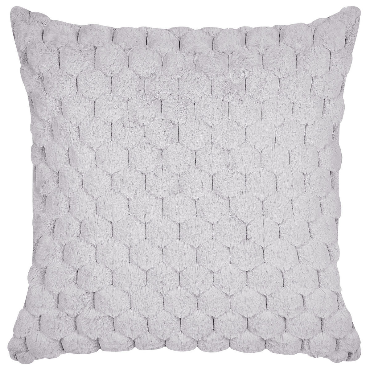 DEKOKISSEN 2er-Set Hellgrau 43/43 cm Purslane - Hellgrau, Textil (43/43cm) - Beliani