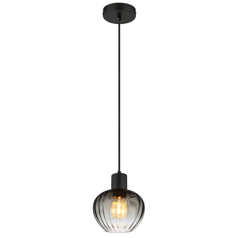 HÄNGELEUCHTE TOY Glas Rauch Schwarz - Grau, Glas (19/19/120cm) - Nowa