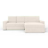 ECKSOFA TOCO XL 275/170 cm in Boucle Ecru rechts - Hellgrau, Holz/Holzwerkstoff (275/170cm) - Deine Möbel 24