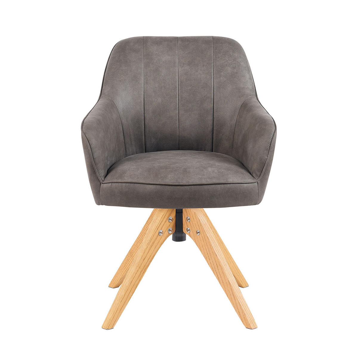 ARMLEHNSTUHL Mika-Noah - Honigeiche/Taupe, Eichenholz/Holz (60/87/65cm) - DUBI Möbel