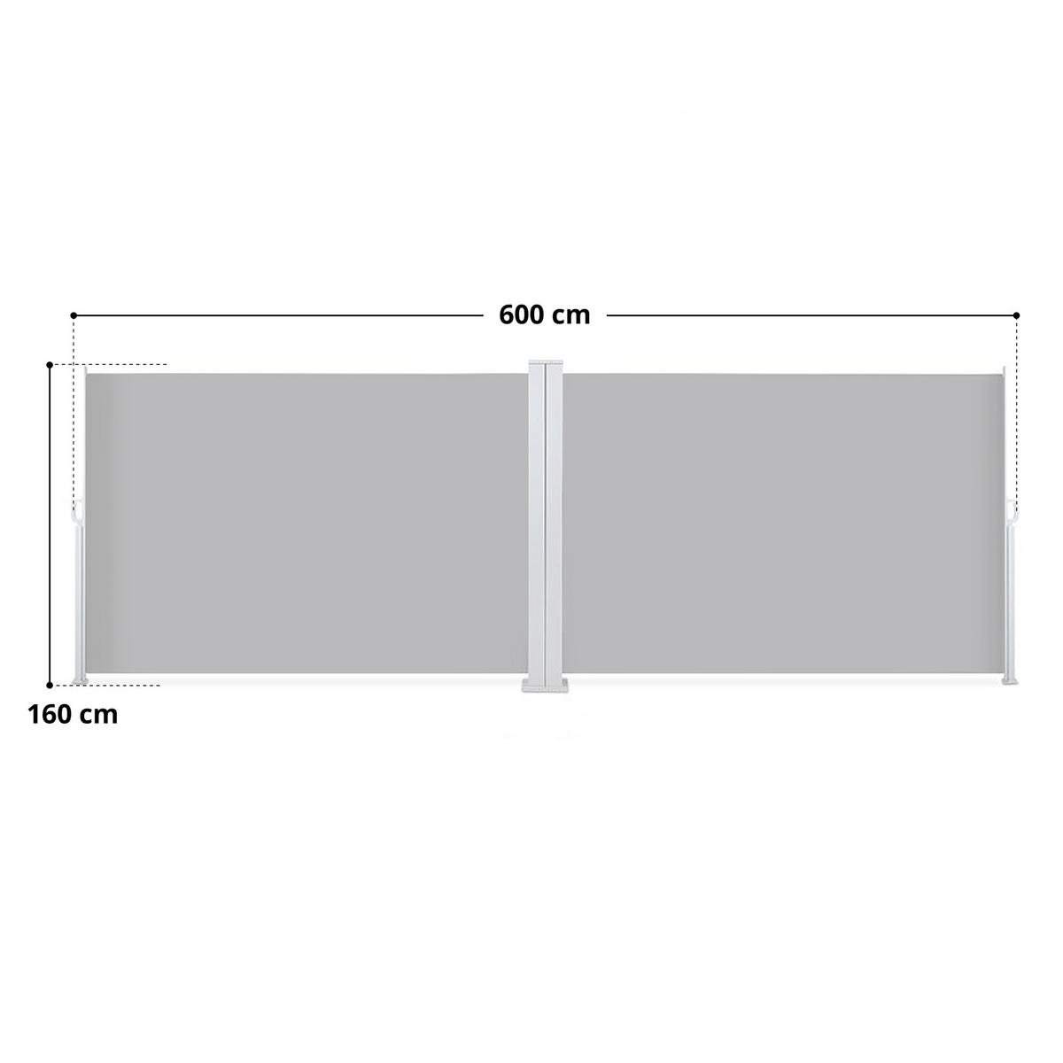 DOPPELSEITENMARKISE 600x160cm Dunkelgrau - Dunkelgrau, Kunststoff (600/160/8.7cm) - SVITA