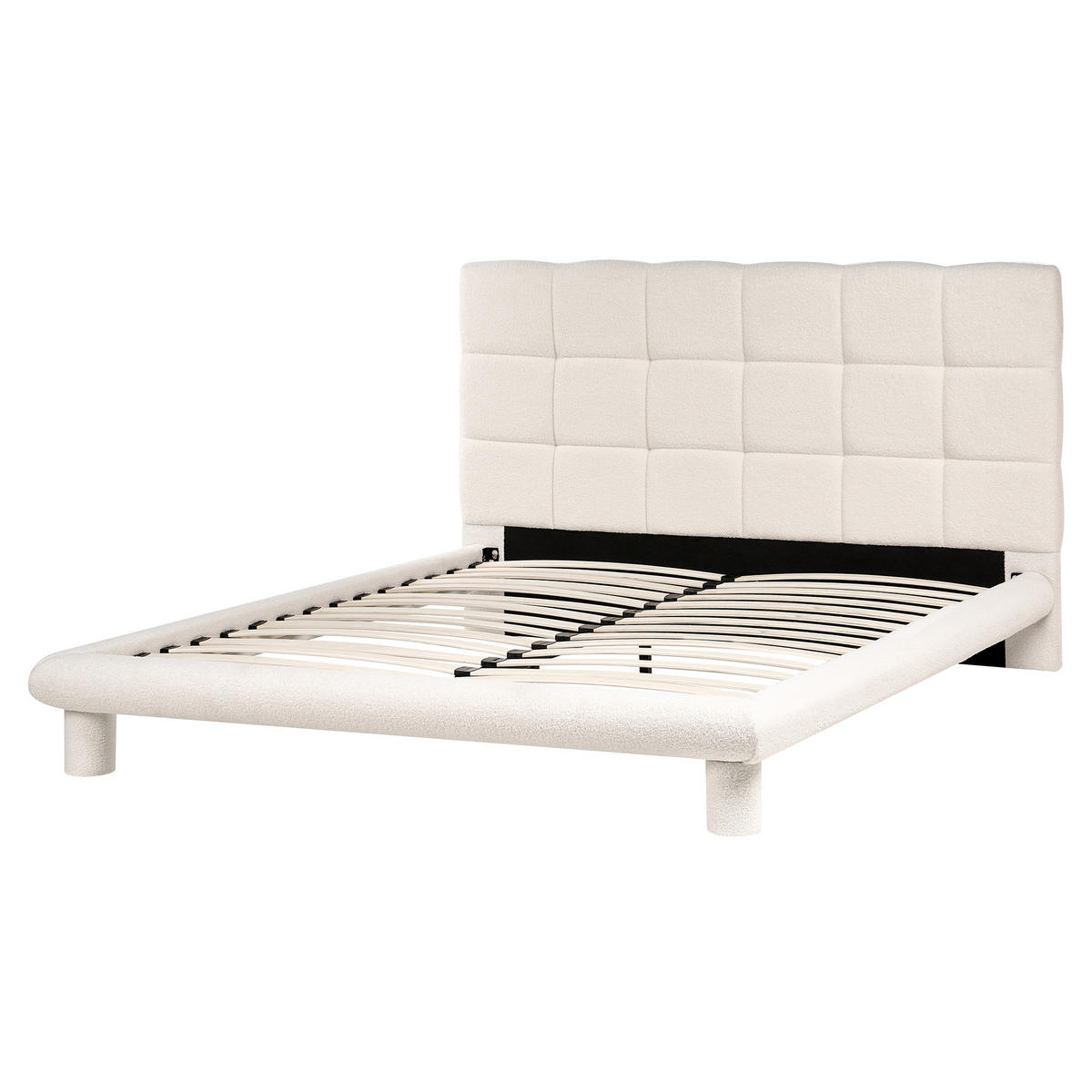 BETT mit Lattenrost 160/200 cm Cremeweiß Cressat - Weiß, Textil (160/200cm) - Beliani