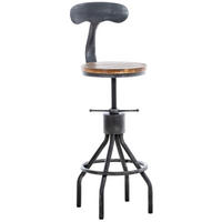 BARHOCKER Hafa, Holzsitz Gestell, Antik Silber - Silberfarben, Holz/Metall (41/100/41cm) - TPFLiving