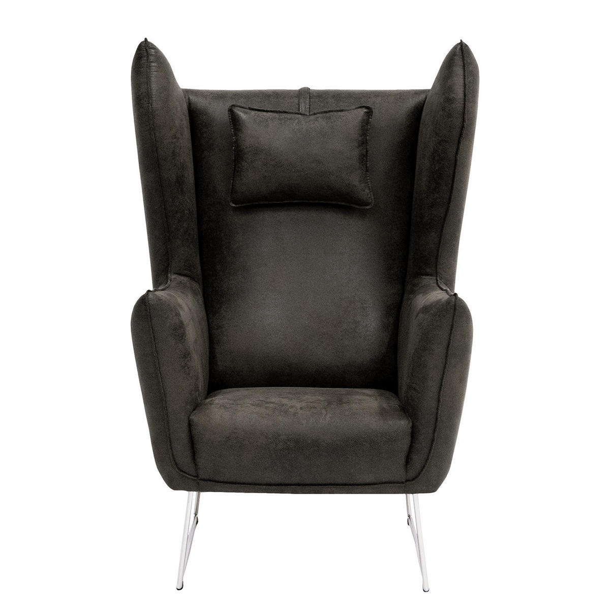 SESSEL - Chromfarben/Anthrazit, Textil/Metall (80/112/92cm) - home24