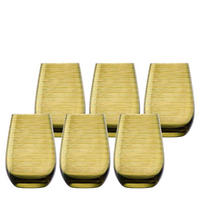 BECHER Twister Oliv 465 ml 6er Set - Olivgrün, Glas (0.465L) - Stölzle Lausitz