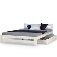 HOLZBETT mit Stauraum 140/200 cm weiß - Weiß, Holz (140/200cm) - Homestyle4u