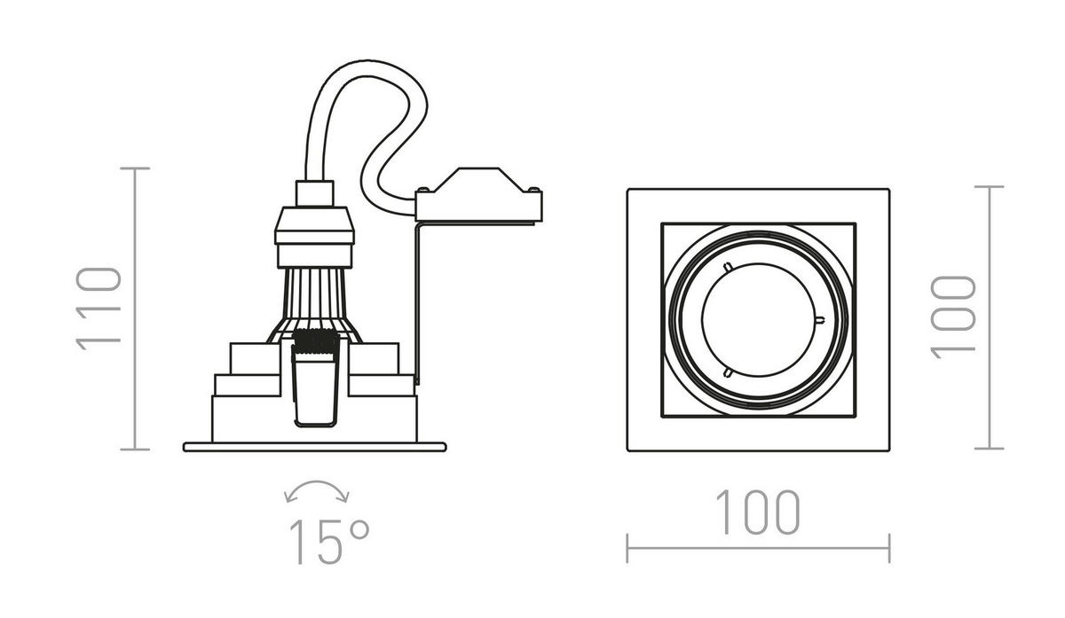 EINBAULEUCHTE ACASA Weiß 8 W - Weiß, Metall (9/9/12cm) - Rendl