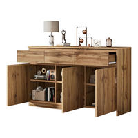 SIDEBOARD Holzoptik 3 Türen 3 Schubladen 135x40x81cm - Naturfarben, Holzwerkstoff (40/81/135cm) - FLIEKS