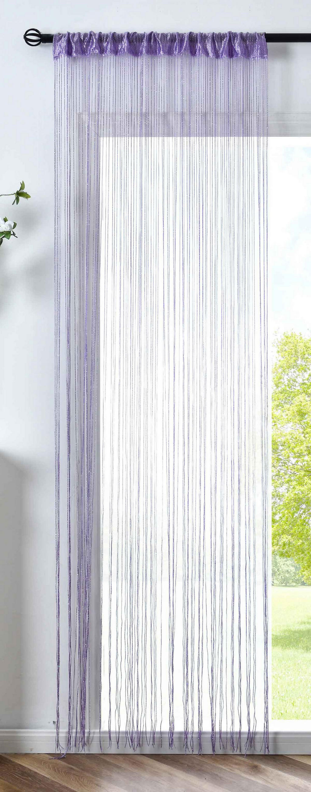 FADENGARDINE Shanghai HxB 230x100 cm Flieder Lurex - Lila, Textil (100/230cm) - Gardinenbox