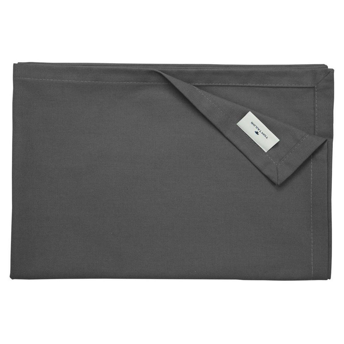 TISCHLÄUFER IN LEINENOPTIK DOVE Blickdicht - Anthrazit, Textil (150/50/0.5cm) - Tom Tailor