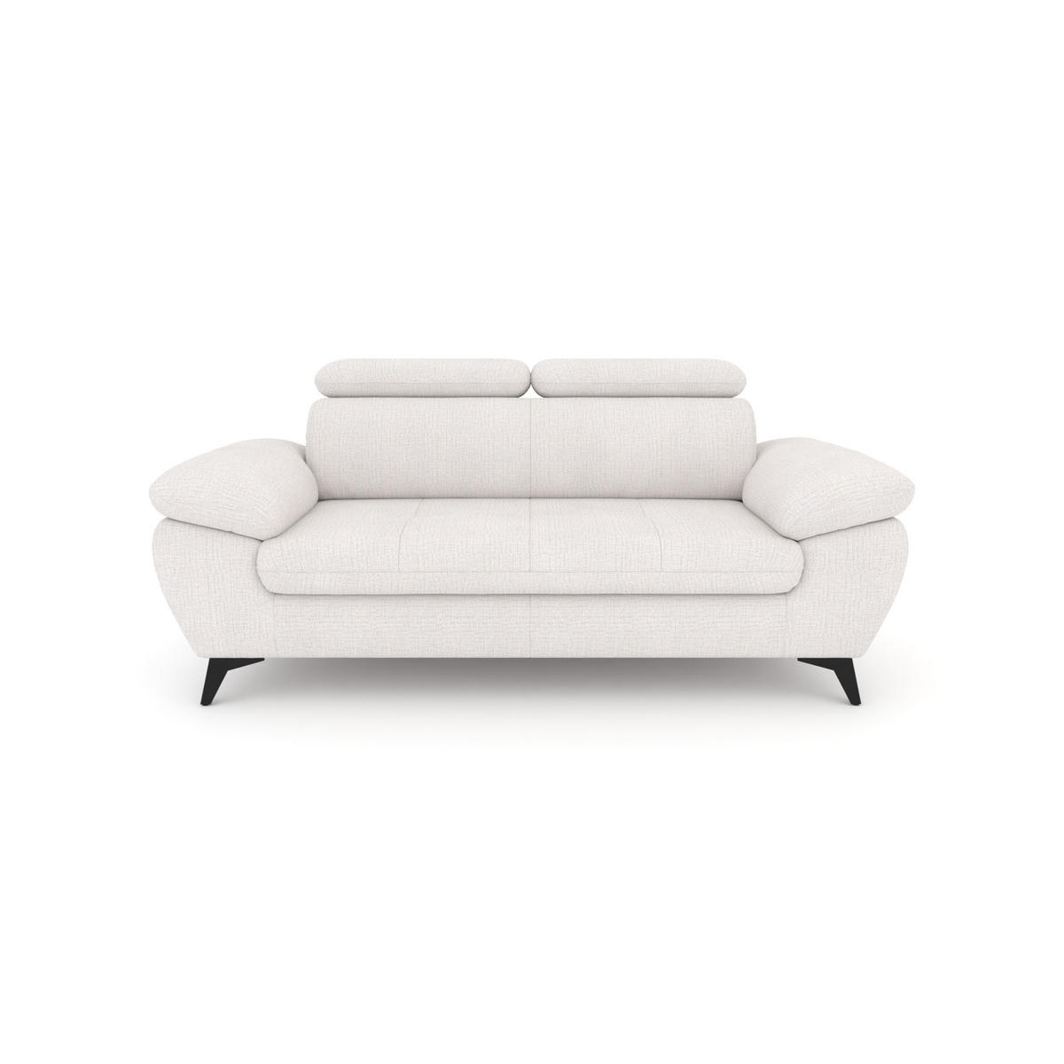 2,5-SITZER Karlstad Chenille Beige verstell. Kopfstützen B 194 cm - Creme, Kunststoff/Textil (194/84/100cm) - foamnova