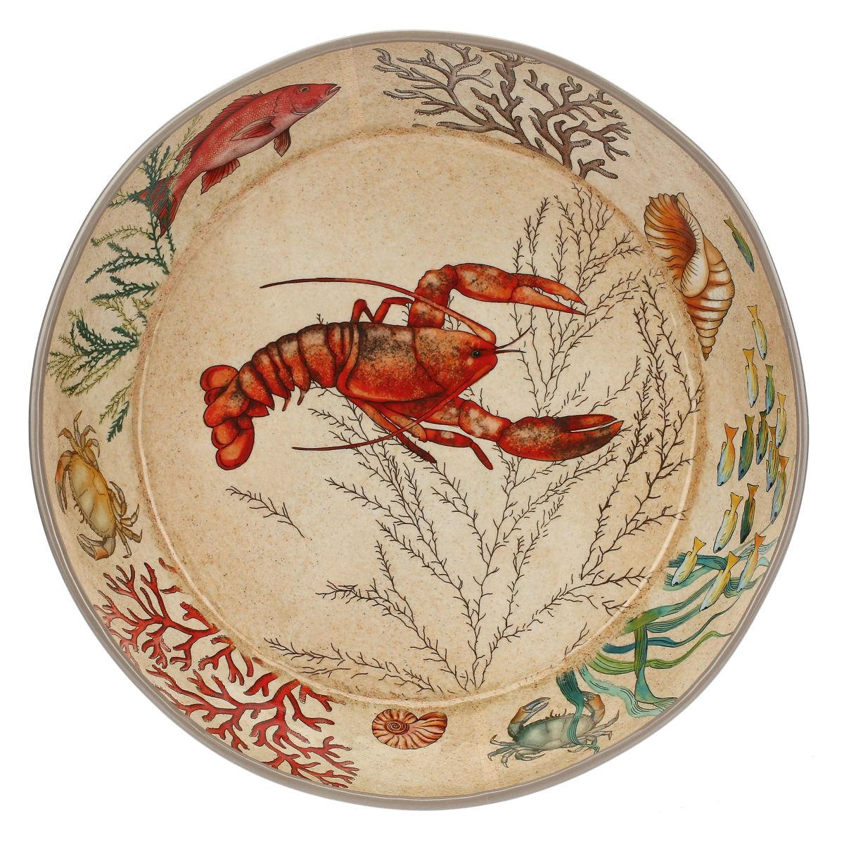 SERVIERSCHALE Ø 37 cm Sea Life - Multicolor, Kunststoff (37/37/11cm)