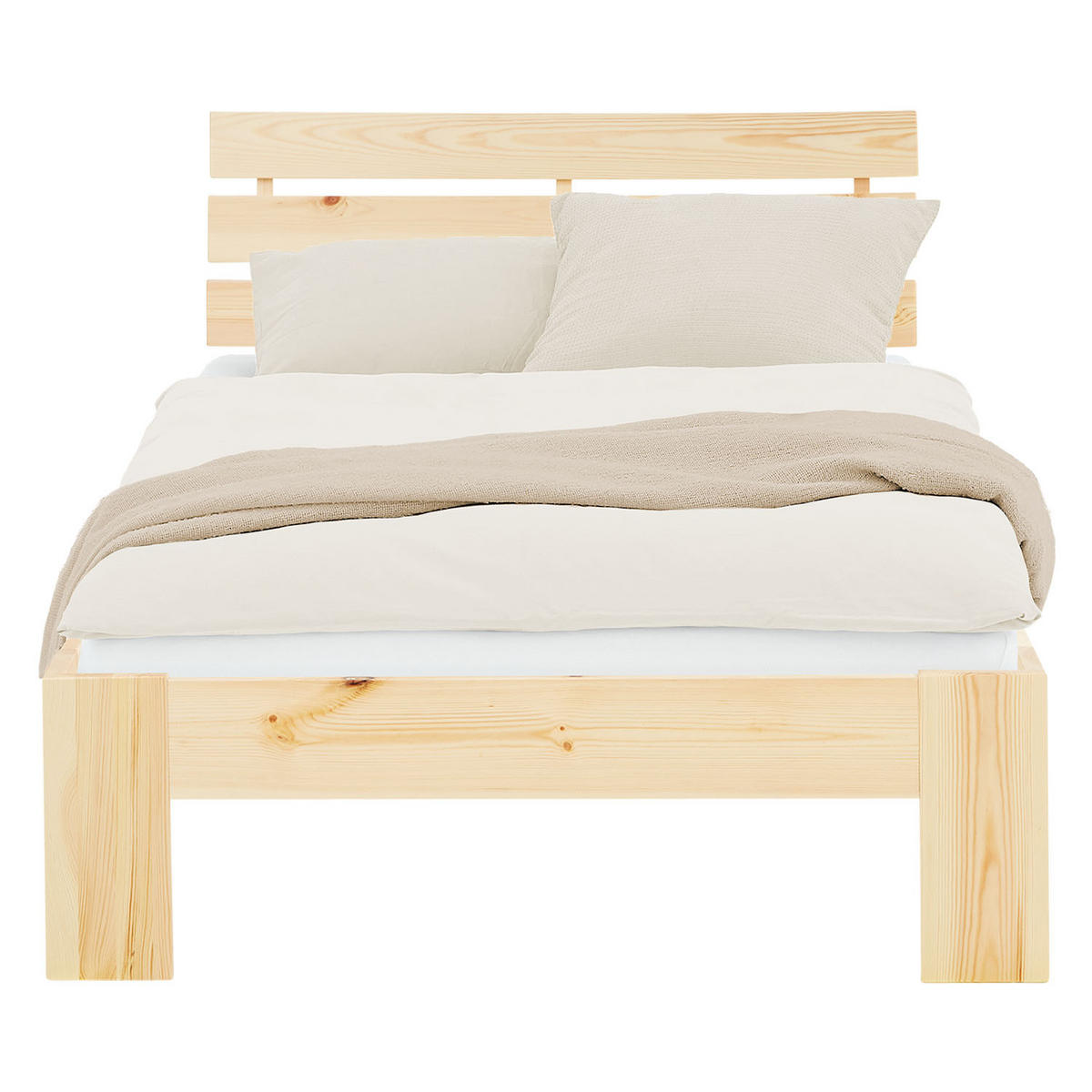 HOLZBETT Natur 90/200 cm Jugendbett mit Lattenrost - Naturfarben, Holz (90/200cm) - Homestyle4u