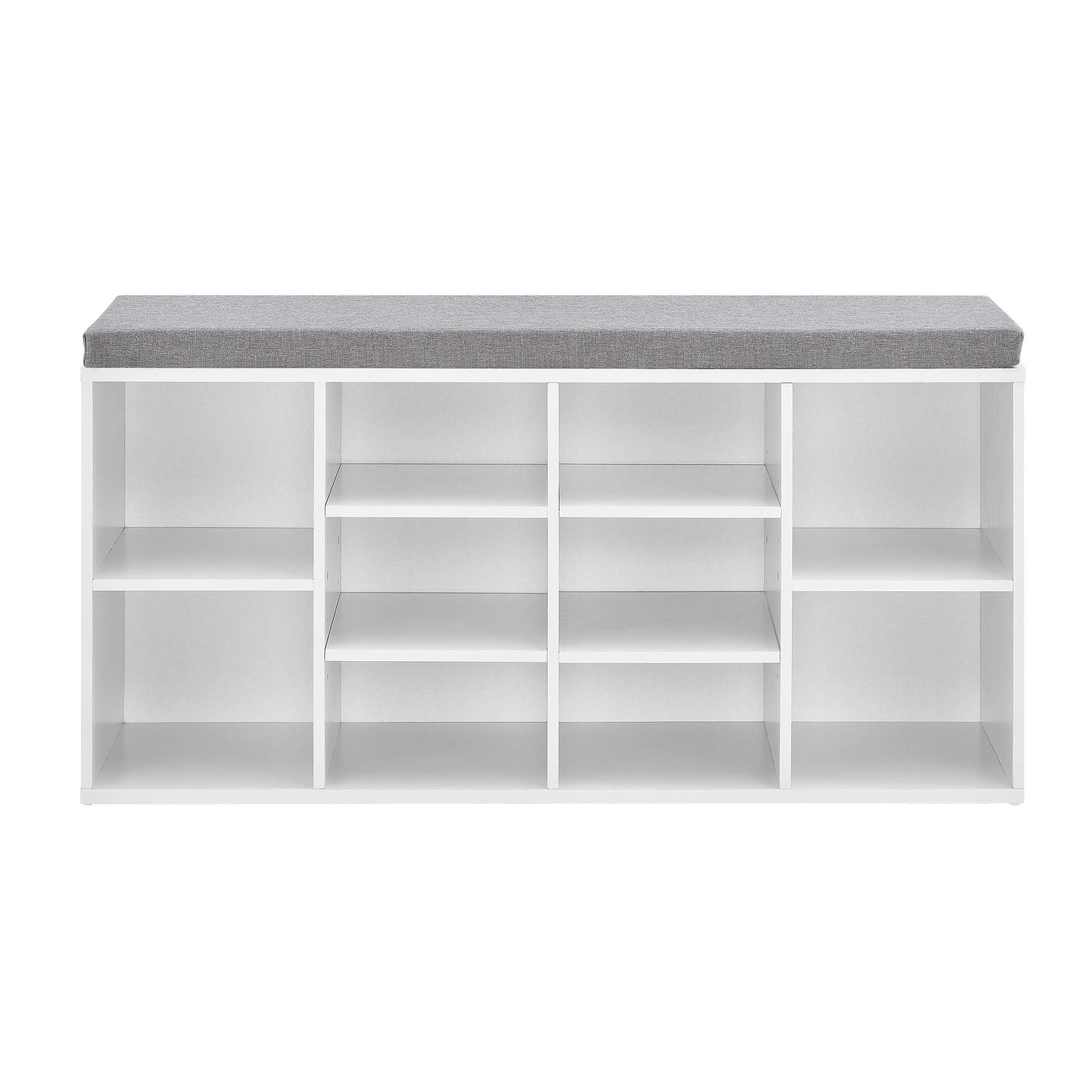 Thumbnail - [en.casa] Schuhbank, Weiß, Textil, 103x48x30 cm, Garderobe, Garderobenbänke, Schuhbänke