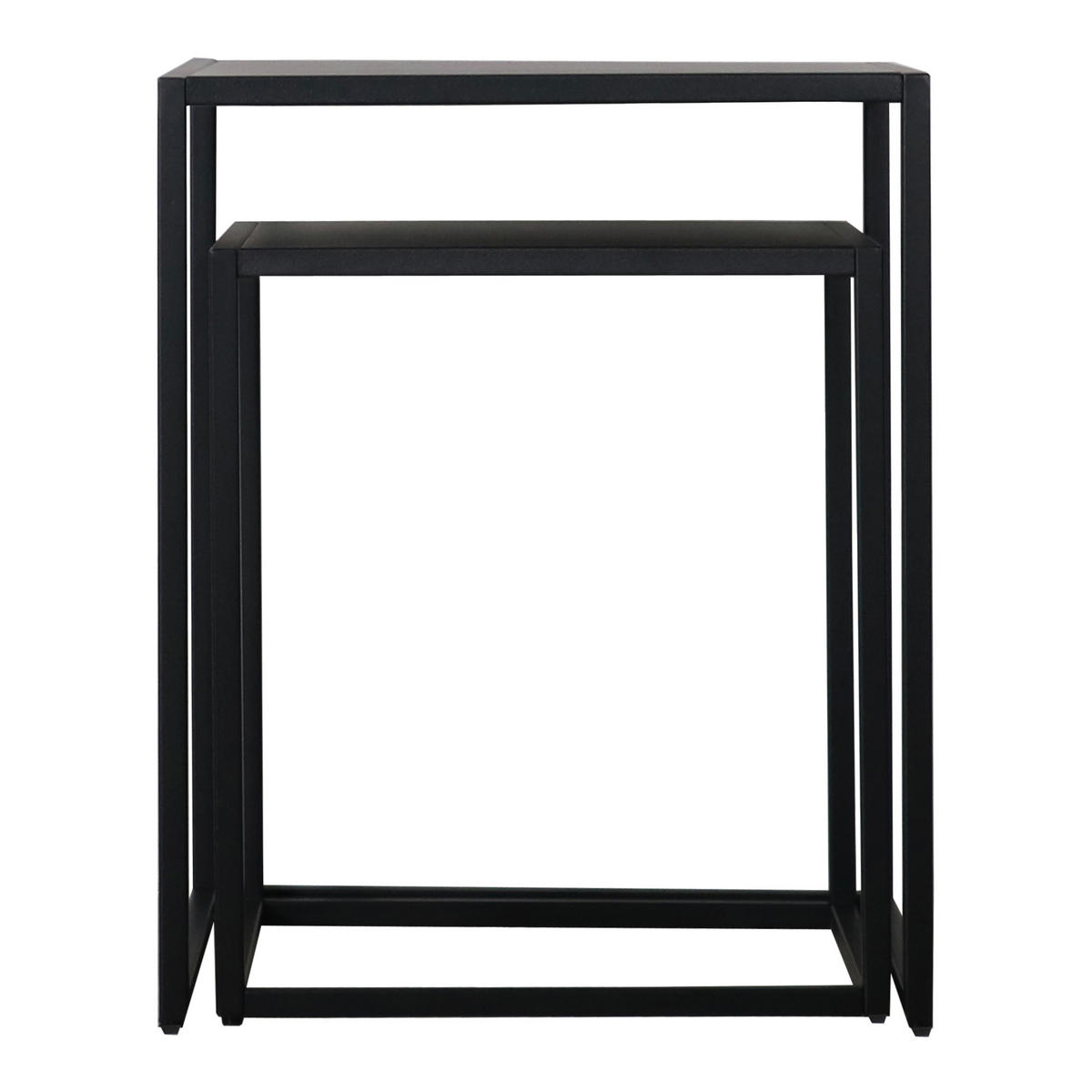 BEISTELLTISCH-SET 2 TLG. Vejen - Schwarz, Metall (40/40/49cm) - [en.casa]