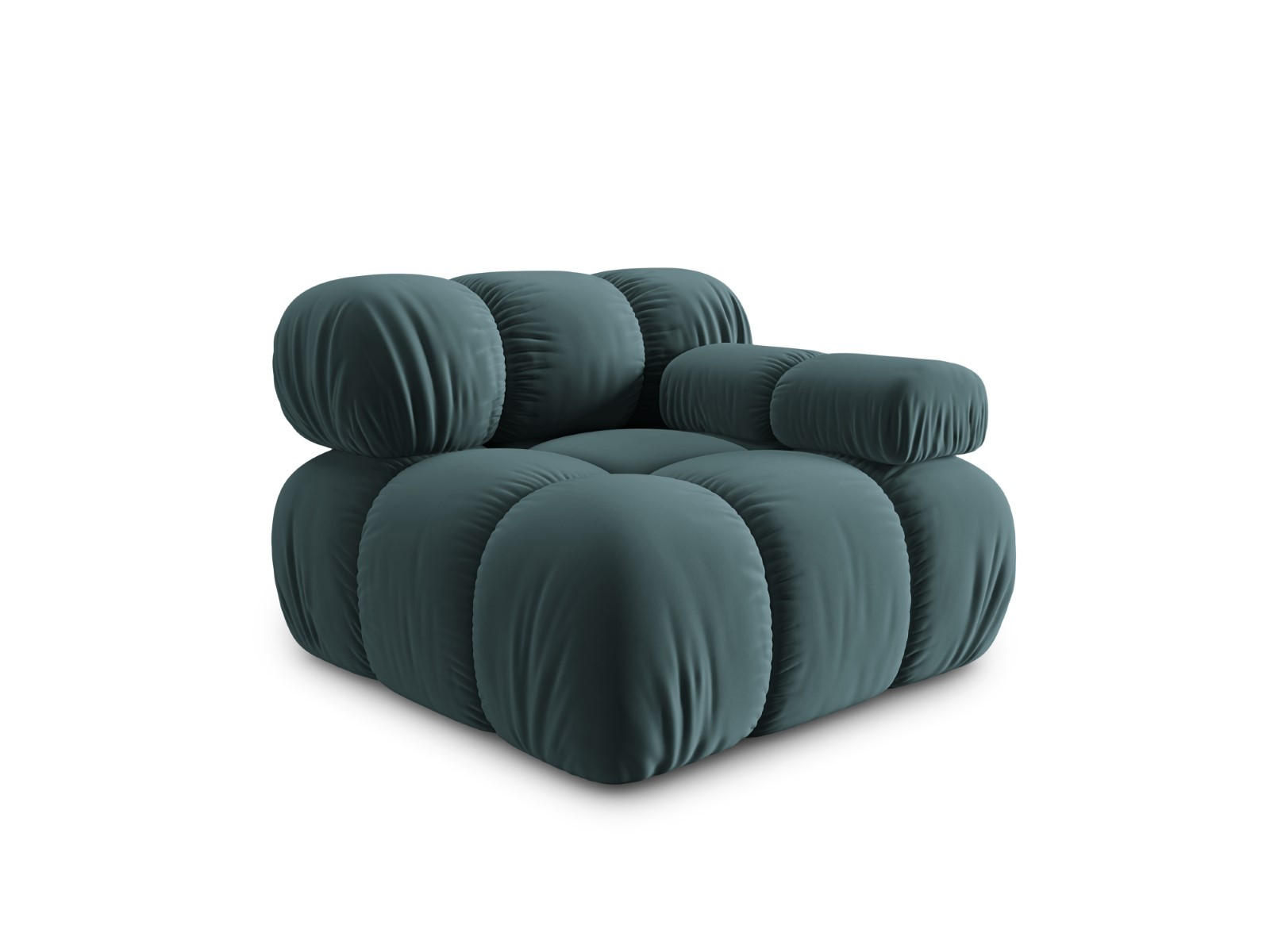 MODUL rechts Bellis aus Samt petrol - Petrol, Textil (94/70/94cm) - Micadoni