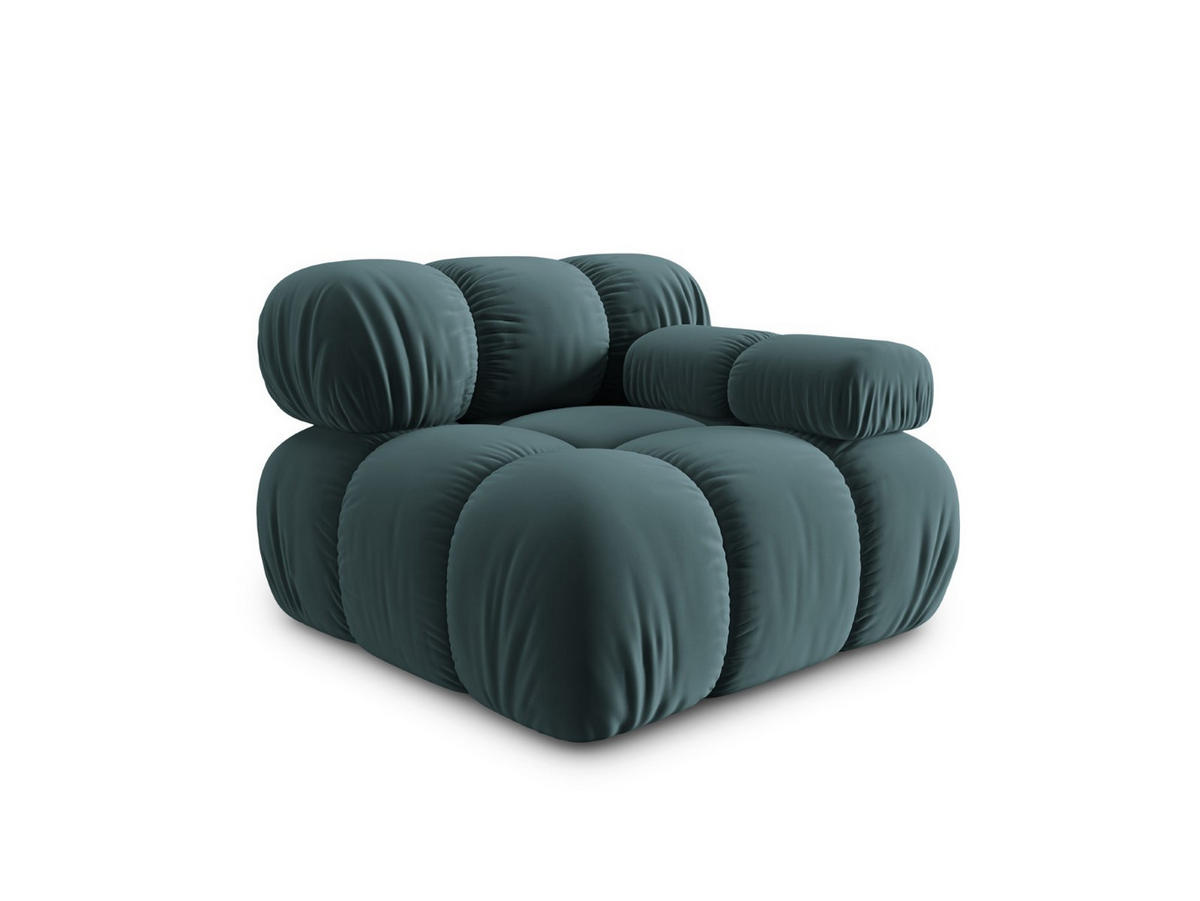 MODUL rechts Bellis aus Samt petrol - Petrol, Textil (94/70/94cm) - Micadoni
