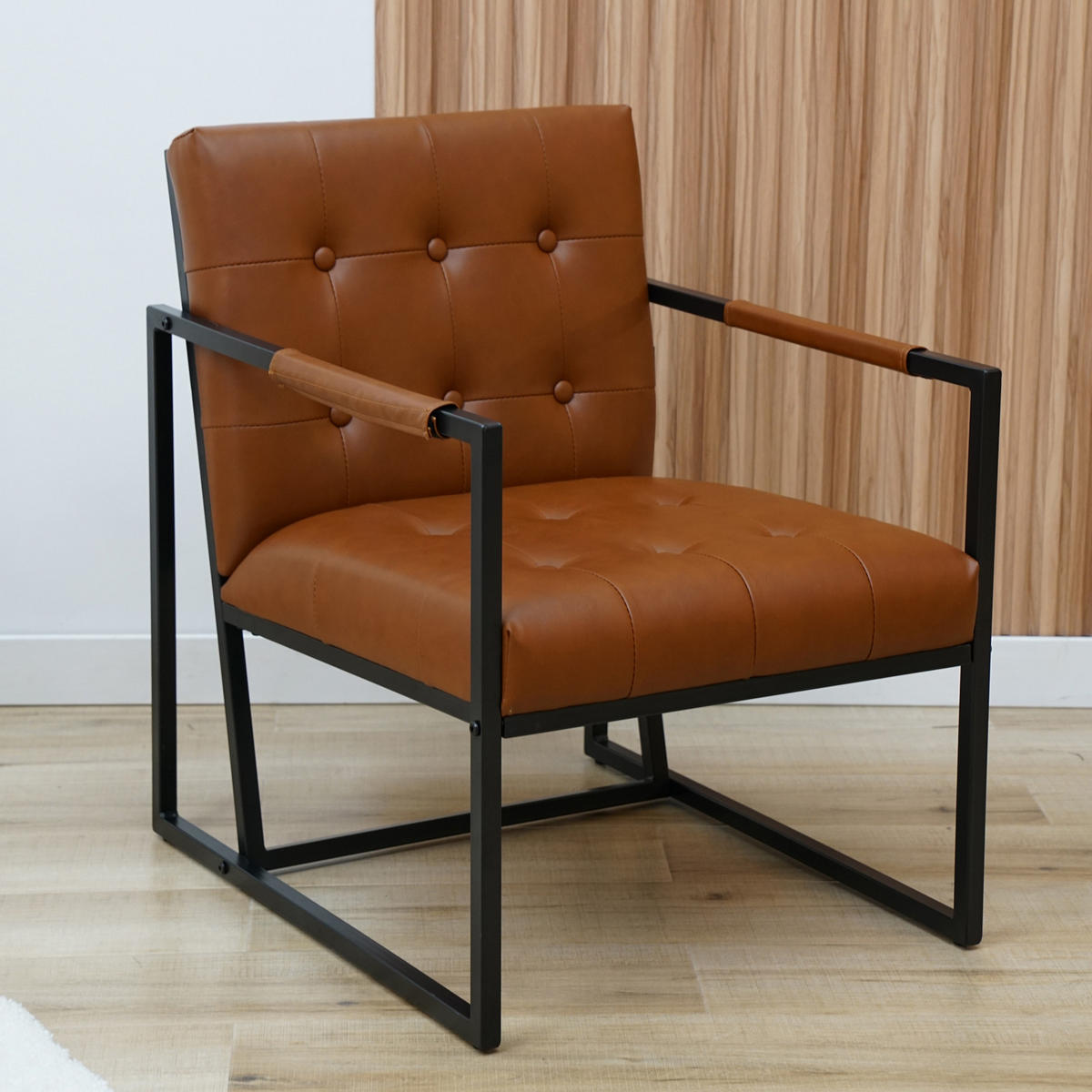 LOUNGESESSEL JONES Kunstleder Braun - Schwarz/Braun, Textil/Metall (53/73/69cm) - SVITA