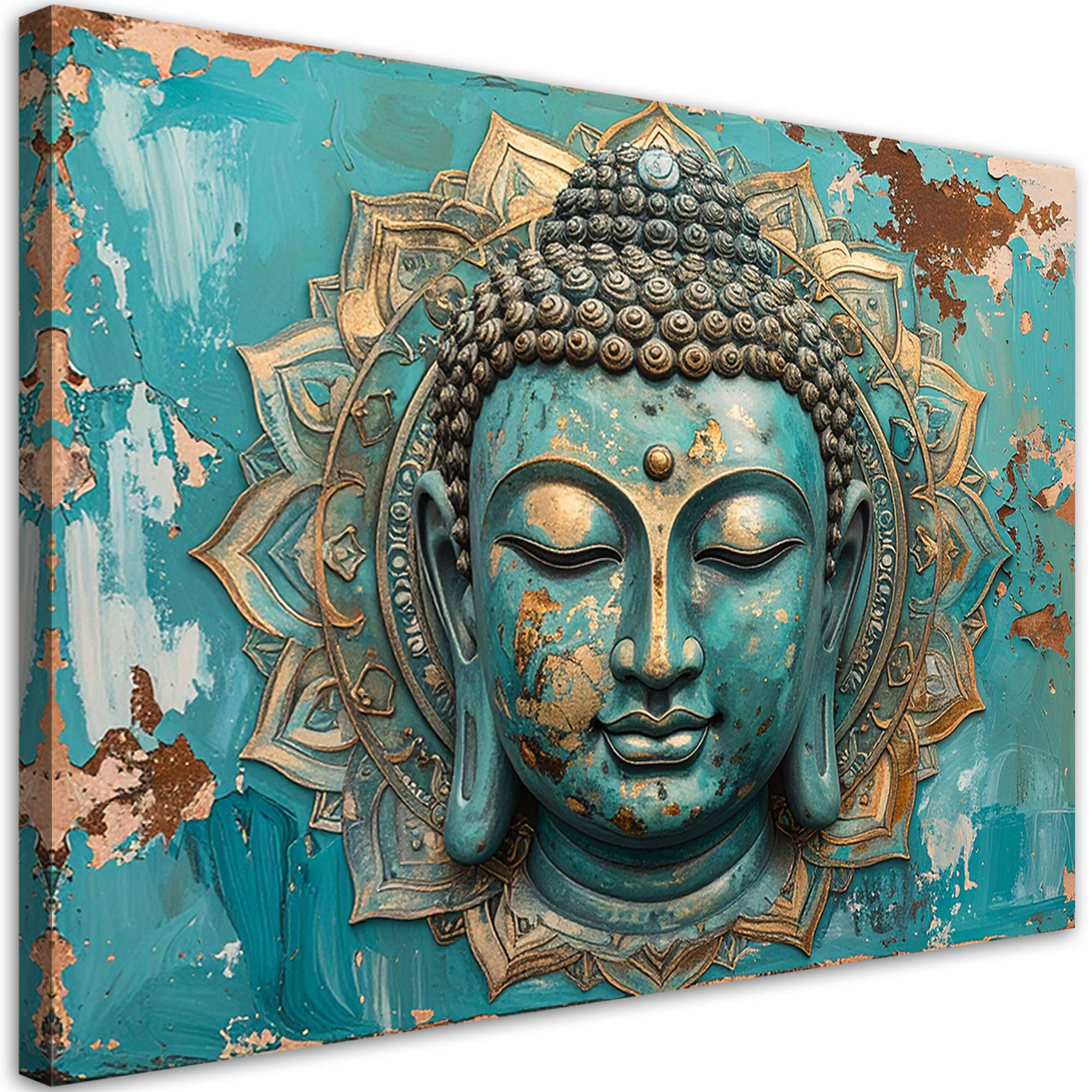 LEINWANDBILD Zen und Orientalisch 100x70cm - Türkis, Textil (100/70cm) - Feeby