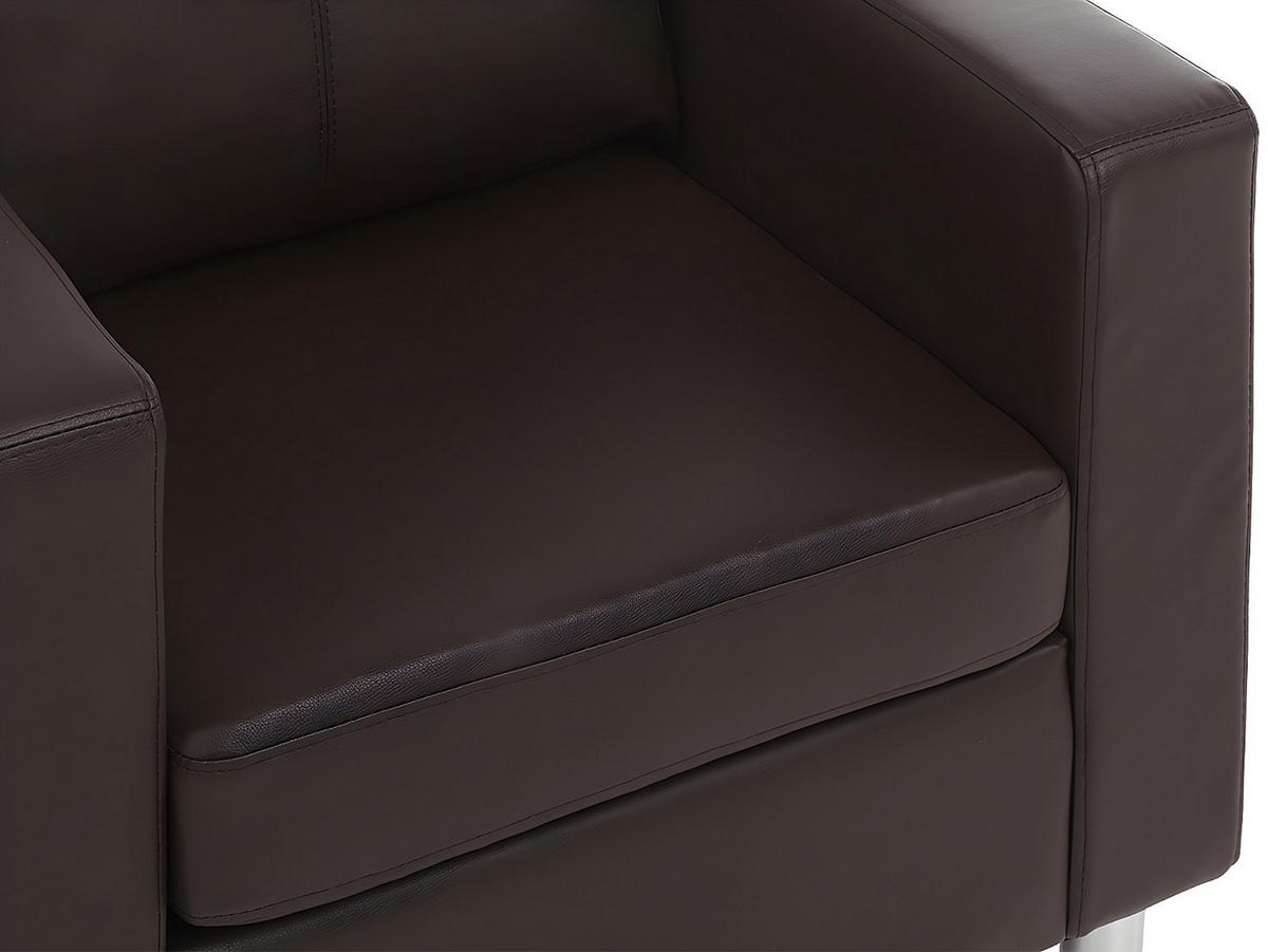 SESSEL - Kunstleder - Braun - ACKLEY - Braun, Leder (86/77/75cm) - Vente-Unique