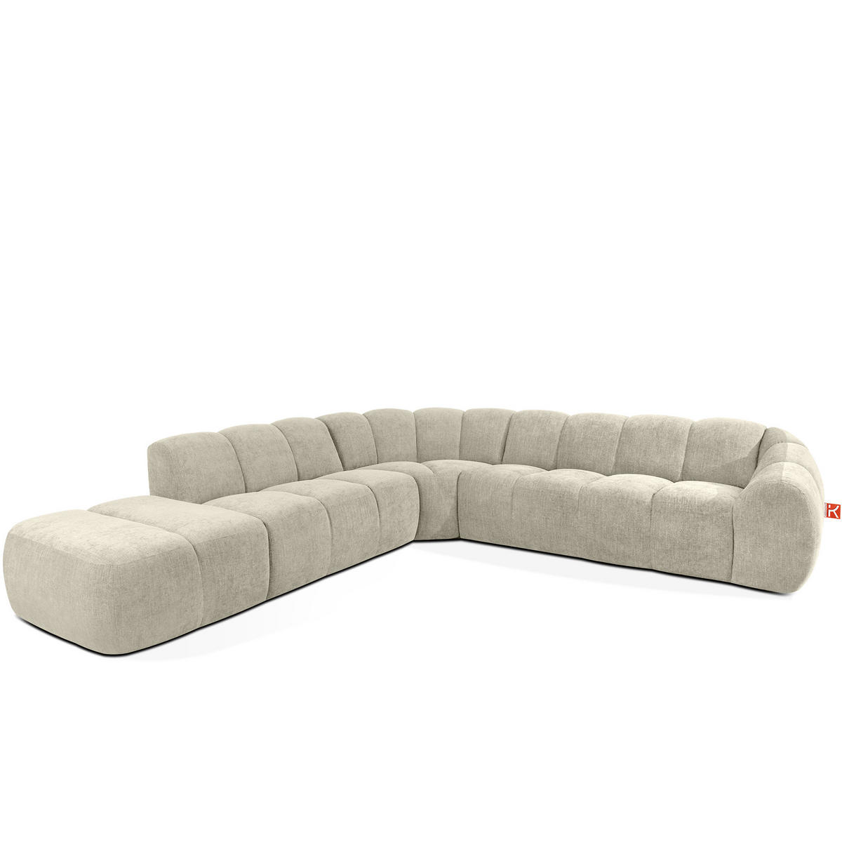 ECKSOFA LINKS FLAVA, Ecru - Ecru, Holz/Holzwerkstoff (310/314cm) - KONSIMO®