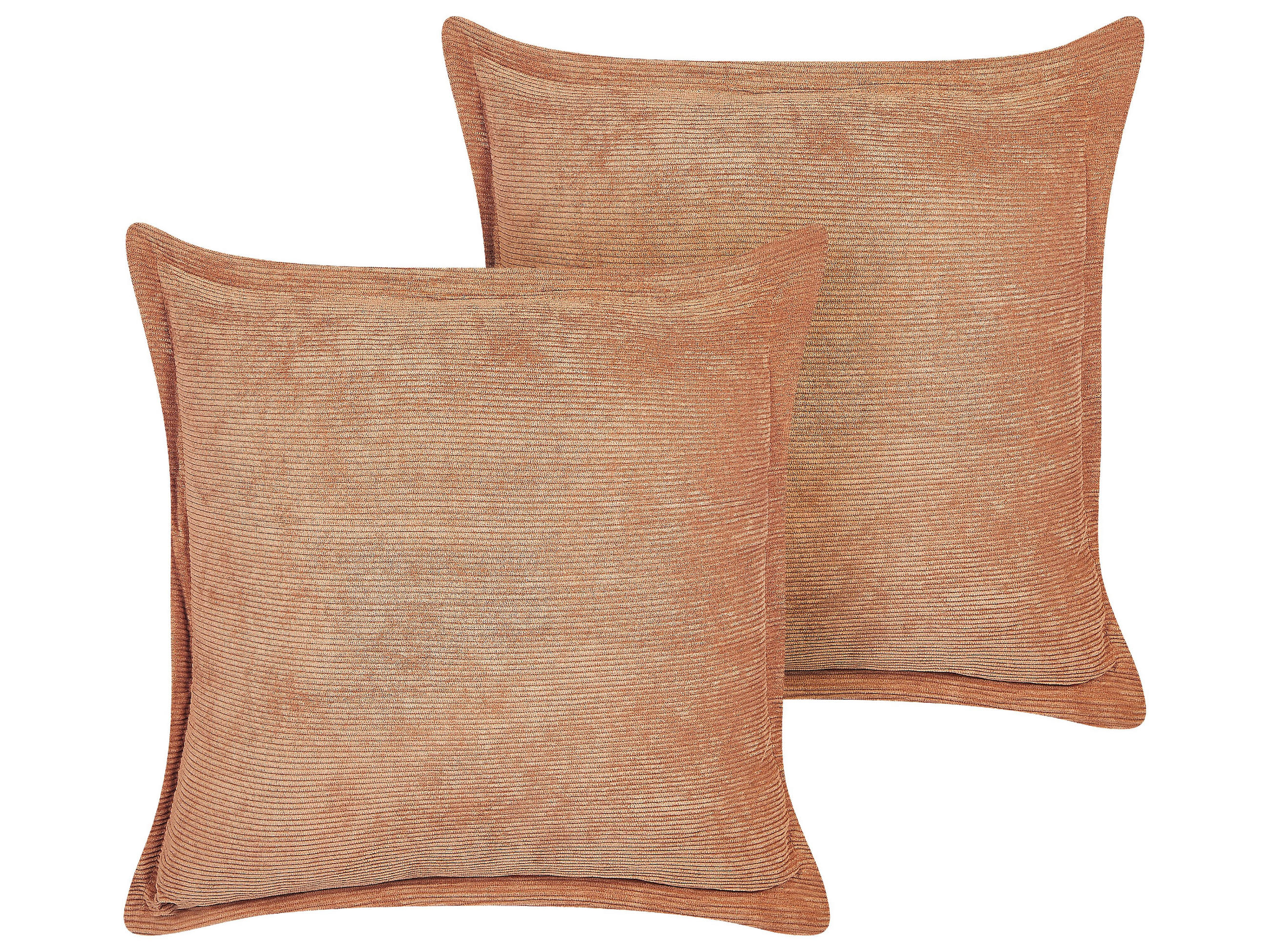 DEKOKISSEN CORD 2er-Set Orange 43/43 cm Zinnia - Orange, Textil (43/43cm) - Beliani