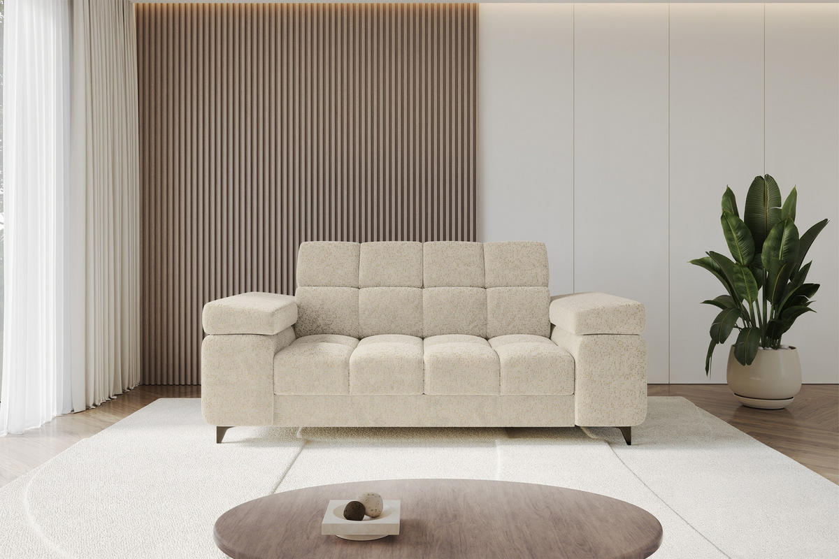 SOFA 2-Sitzer LORD-S1 194x97x90 cm Creme Chenille - Creme, Holzwerkstoff/Textil (194/90/97cm) - ALTDECOR