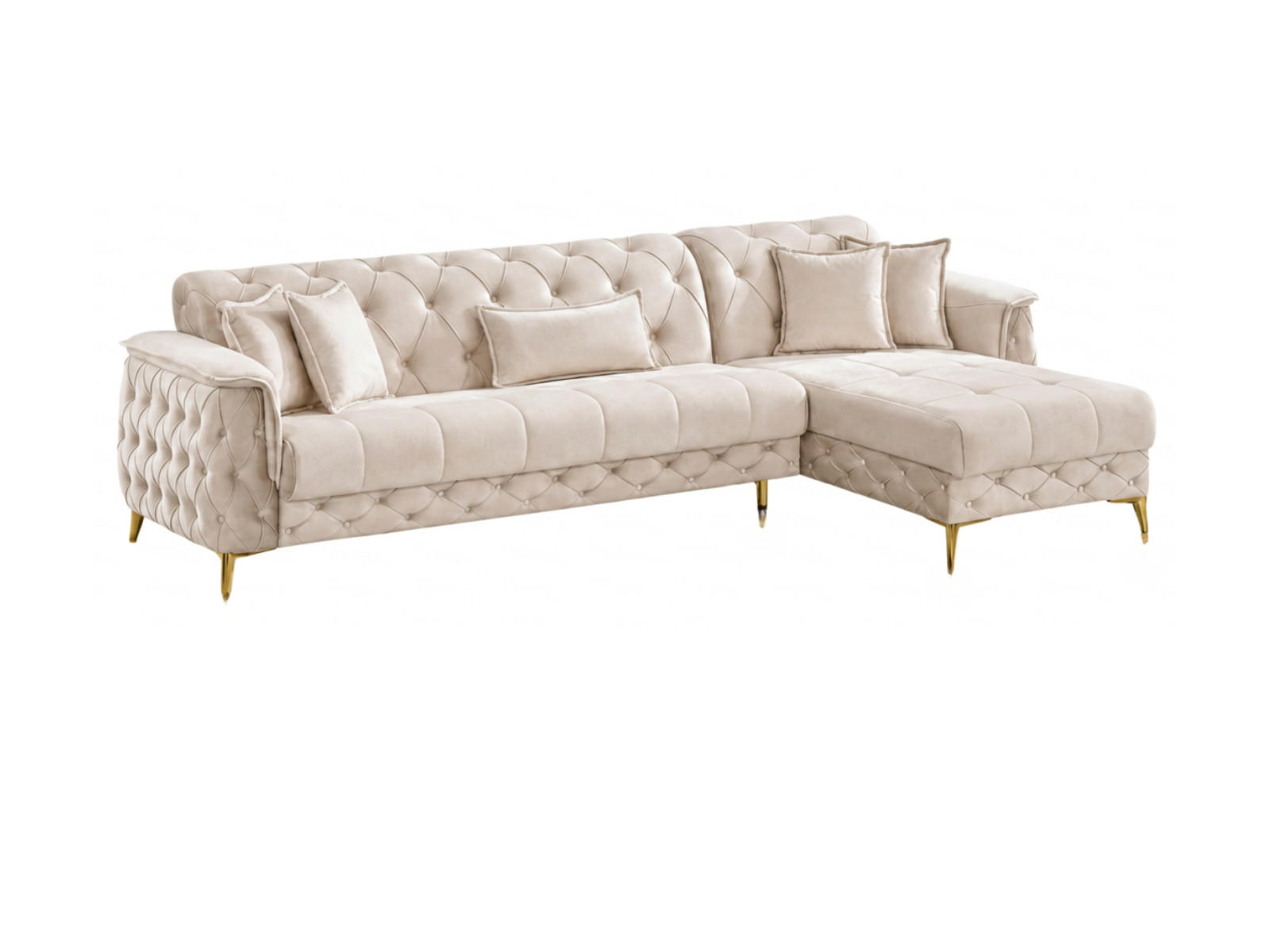 ECKSCHLAFSOFA Sucre Relax Creme - Langer Schenkel Links - Creme, Holzwerkstoff/Kunststoff (310/180cm)