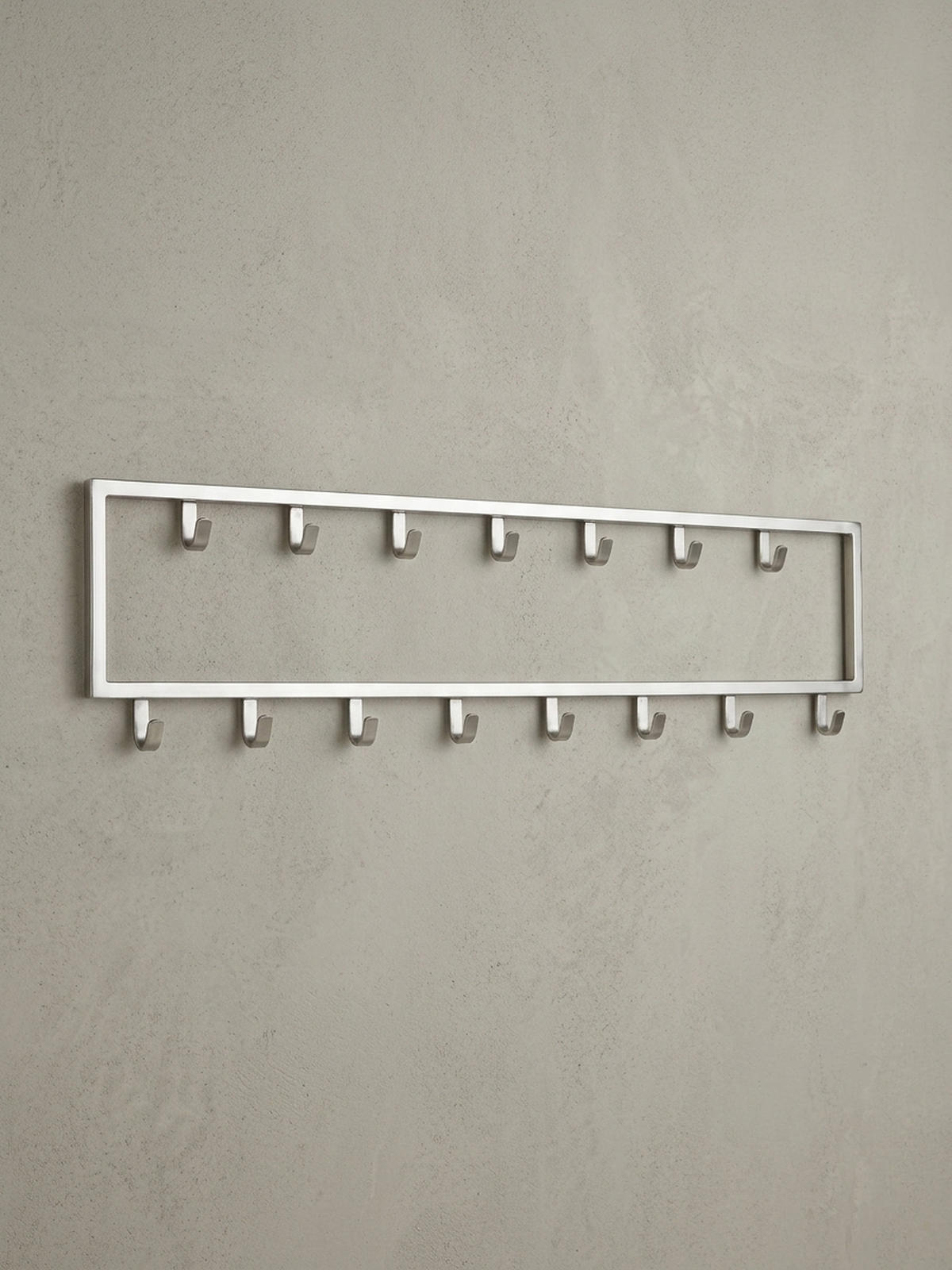 WANDGARDEROBE Metall Silber Modern mit 15 Haken - Silberfarben, Metall (80/20/4cm) - KADIMA DESIGN
