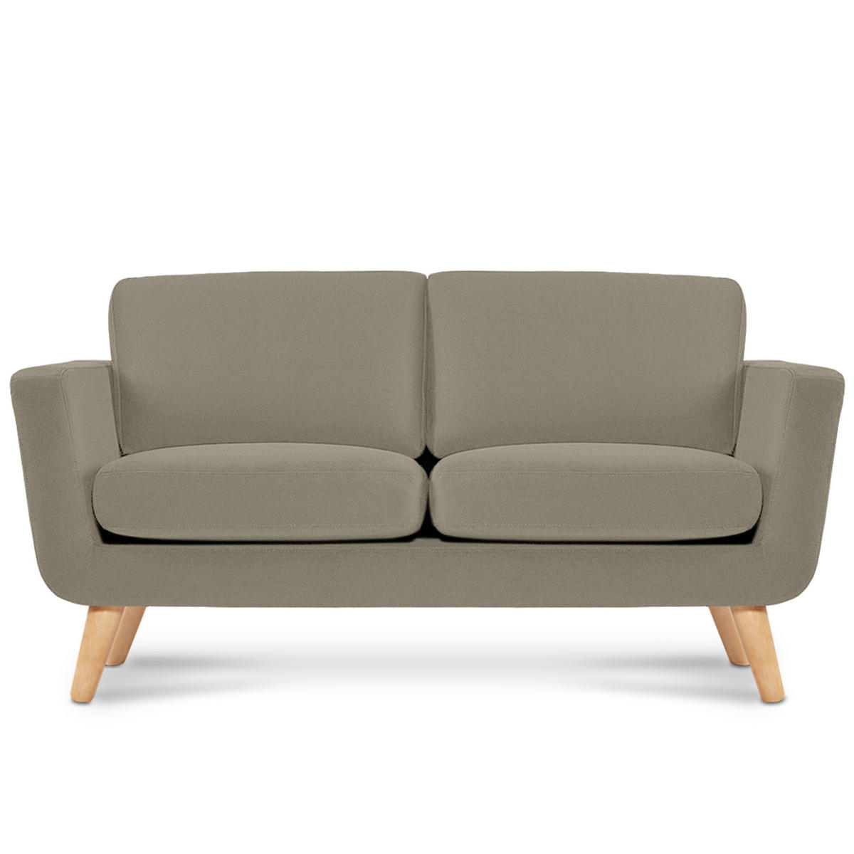 SOFA TAGIO mit Armlehnen, Beige - Beige/Braun, Buchenholz/Textil (153/80/84cm) - KONSIMO®