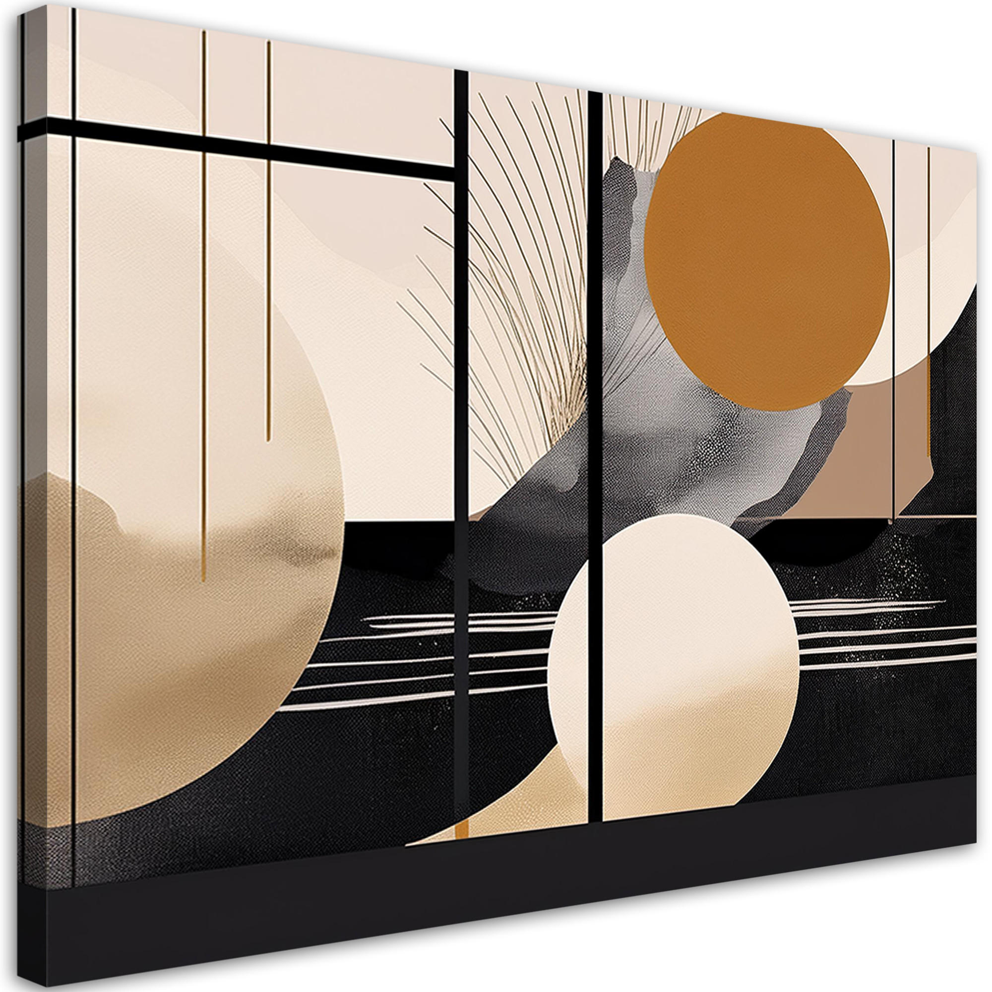 WANDBILD geometrische abstraktion glamour - Beige, Textil (60/40cm) - Feeby