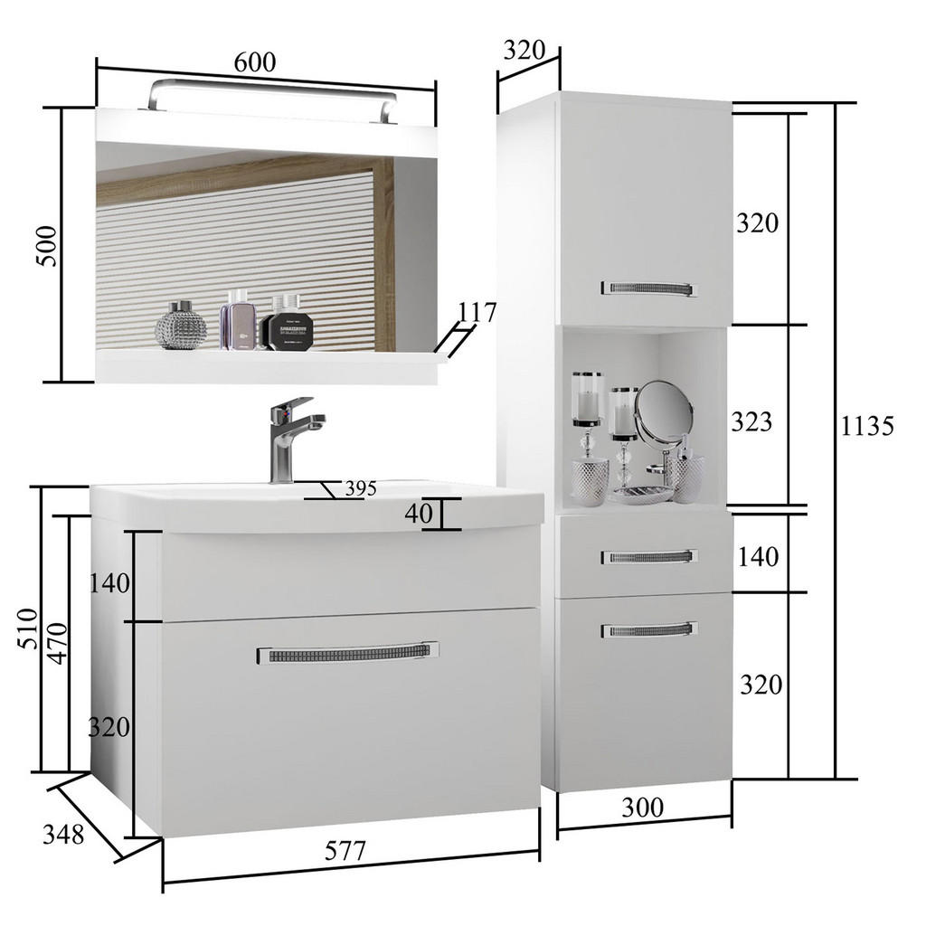 Thumbnail - B Belini Group Badmöbel, Grau, Silber, Holz, 100x113x40 cm, Badezimmer, Badmöbelsets & Badmöbelserien, Badmöbel-Sets