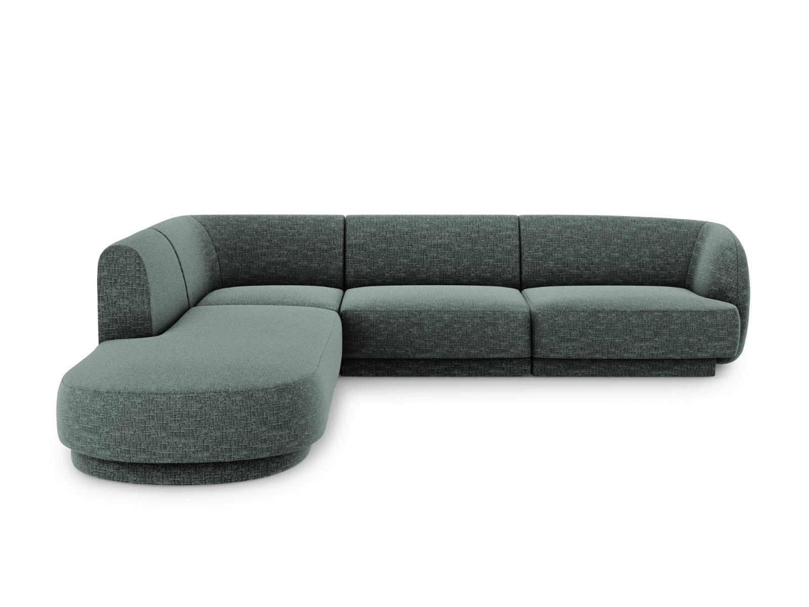 ECKSOFA links Miley aus Chenille-Stoff petrol 6 Sitzplätze - Petrol, Textil (248/255cm) - Micadoni