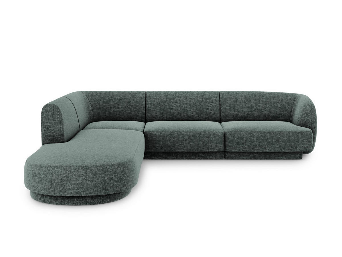 ECKSOFA links Miley aus Chenille-Stoff petrol 6 Sitzplätze - Petrol, Textil (248/255cm) - Micadoni