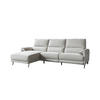 ECKSOFA ADRIANA Hellgrau Flachgewebe Relaxfunktion - Hellgrau/Schwarz, Textil/Metall (280/163cm) - KAWOLA