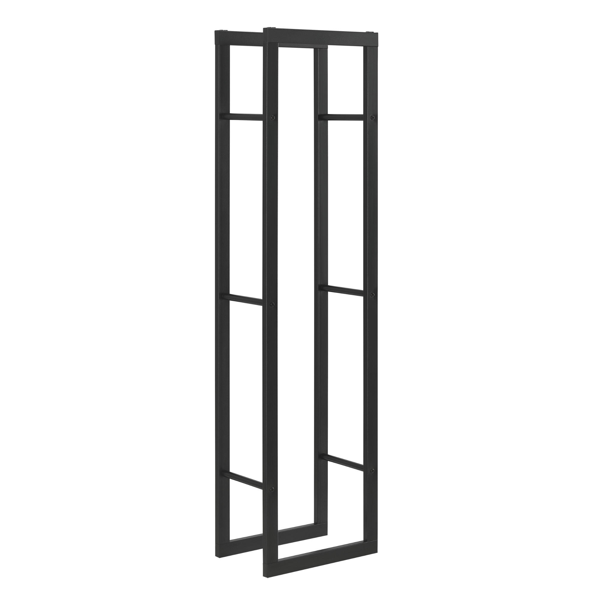 KAMINHOLZREGAL Täby - Schwarz, Metall (40/150/25cm) - [en.casa]